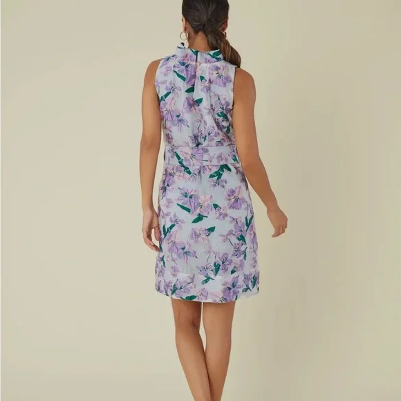 Abbey Glass Betty organza Floral Purple Dress New $265 - Picture 2 of 6